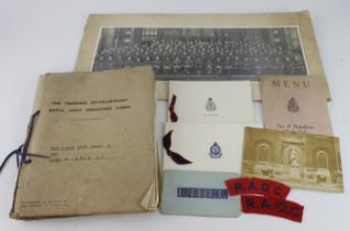 WW2 RAOC group 1939-45 star, F & G star, War medal to L/Cpl E Cooke with training manual group photo