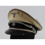 Germany from a one owner collection, an SS Officers summer cap, named inside, SS marked inside peak,