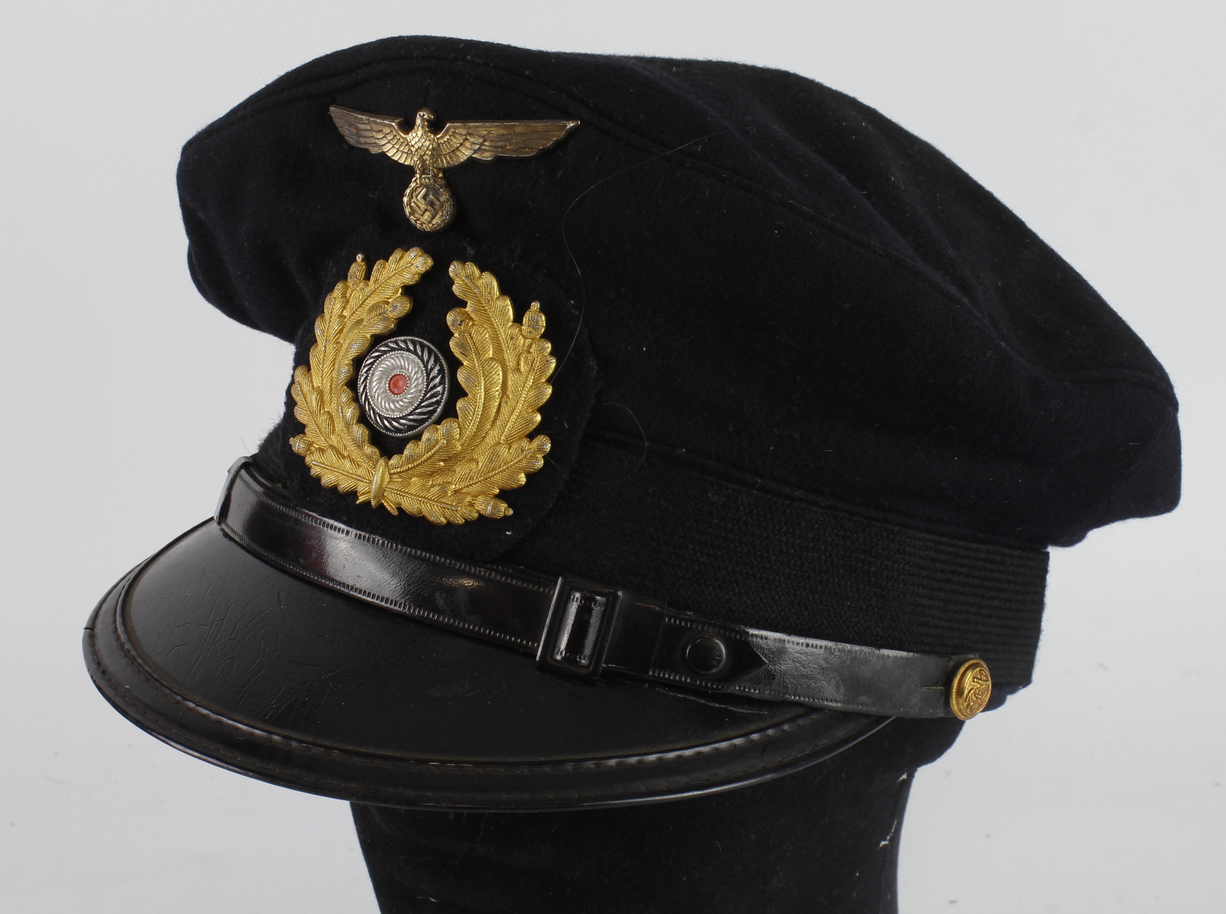 German Kriegsmarine Officers peaked cap, service wear.