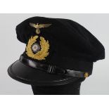 German Kriegsmarine Officers peaked cap, service wear.