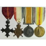 OBE (Mily) silver hallmarked, 1915 Star Trio (Lt.Commr C W Tinson RN) Commr on Pair. Charles Wills
