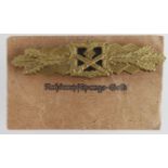 German from a one owner collection a Wehrmacht war badge Close Combat clasp in gold in packet by