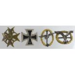 German badges, four different including Luftwaffe (4)