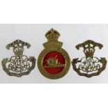 Royal Artillery Association badges (3), one is brass, the other 2 are cast examples, one of which