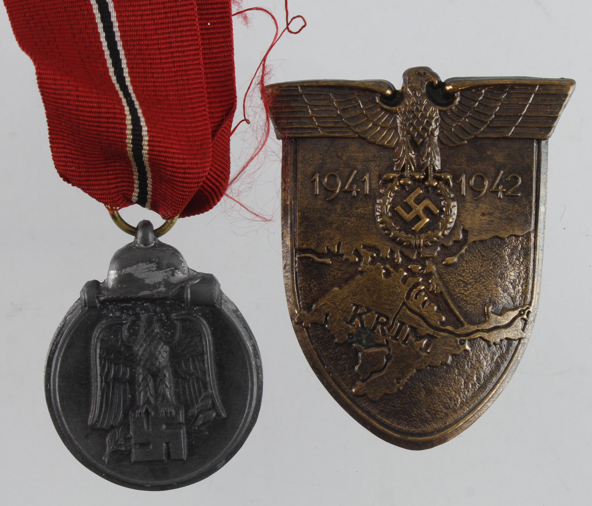 German Krim shield and Russian front medal.