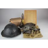 Banana box of mixed useful Militaria, WW1 & WW2 era, items Inert. (Buyer collects)