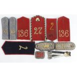 Imperial German militaria incl shoulder tabs 136 Regt x2, 27th Regt with brass button, No 2 Regt (