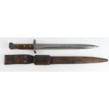 Bayonet P1888 MkI with MkII* scabbard and integral frog (tear to leather frog, no losses) pommel