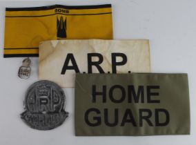 ARP badges and related armbands, the ARP badge a most unusual fretted example.