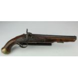 Percussion Pistol converted from Flintlock to drum and nipple. A service (sea service?) pistol