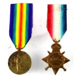 1915 Star and Victory medals both named to native soldiers.