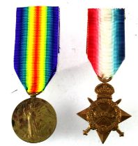 1915 Star and Victory medals both named to native soldiers.