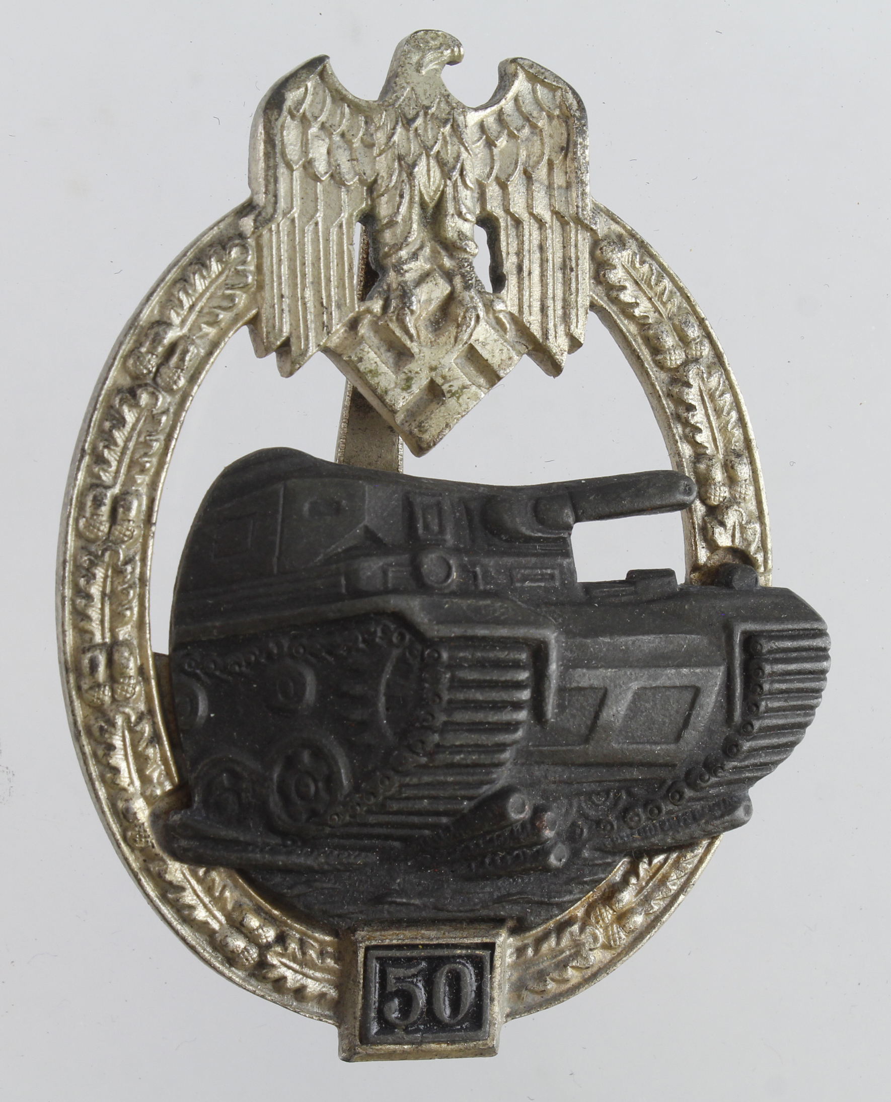 German from a one owner collection a Wehrmacht war badge Panzer Assault "50" by JFS.