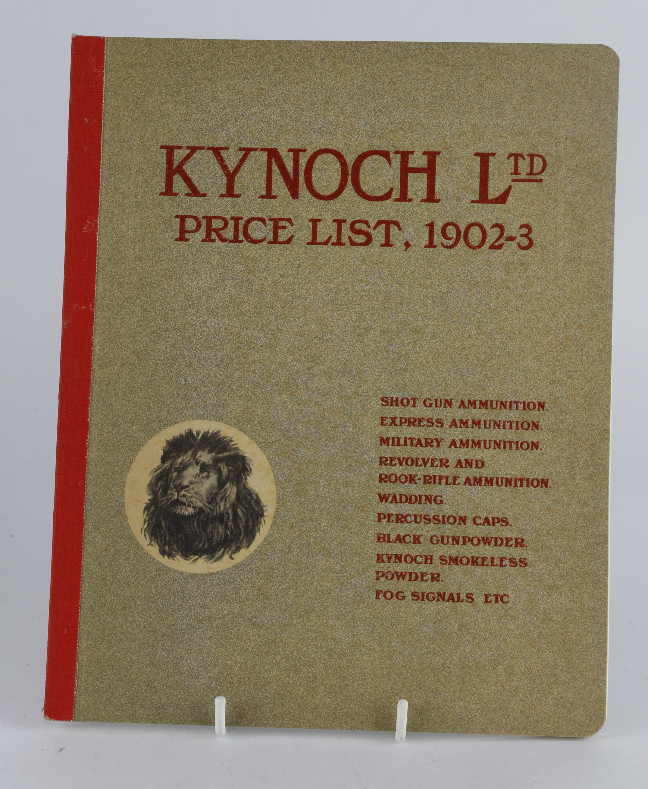 Kynoch Ltd Price List 1902-03 all types inc Military Ammunition, likely old reprint.