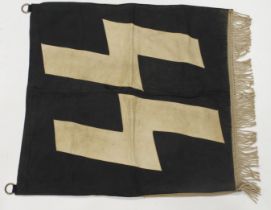 SS banner flag, no maker marks, two metal rings (approx 25" x 28")