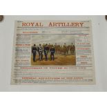 British Army Victorian original recruiting poster, Royal Artillery, July 1897, some age wear, but