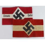 German HJ Hitler Youth armbands 2x inc "Einsatz Gefolgsch", unusual.