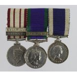 Minature Medal group mounted as worn - GVI Naval General Service Medal with bars Yangtze 1949/Near