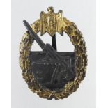 German from a one owner collection a Navy Kriegsmarine war badge, Coastal Artillery, S.H u Co