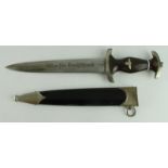German SA dagger with black painted scabbard, blade maker marked 'F.Herder A.S. Solingen'.