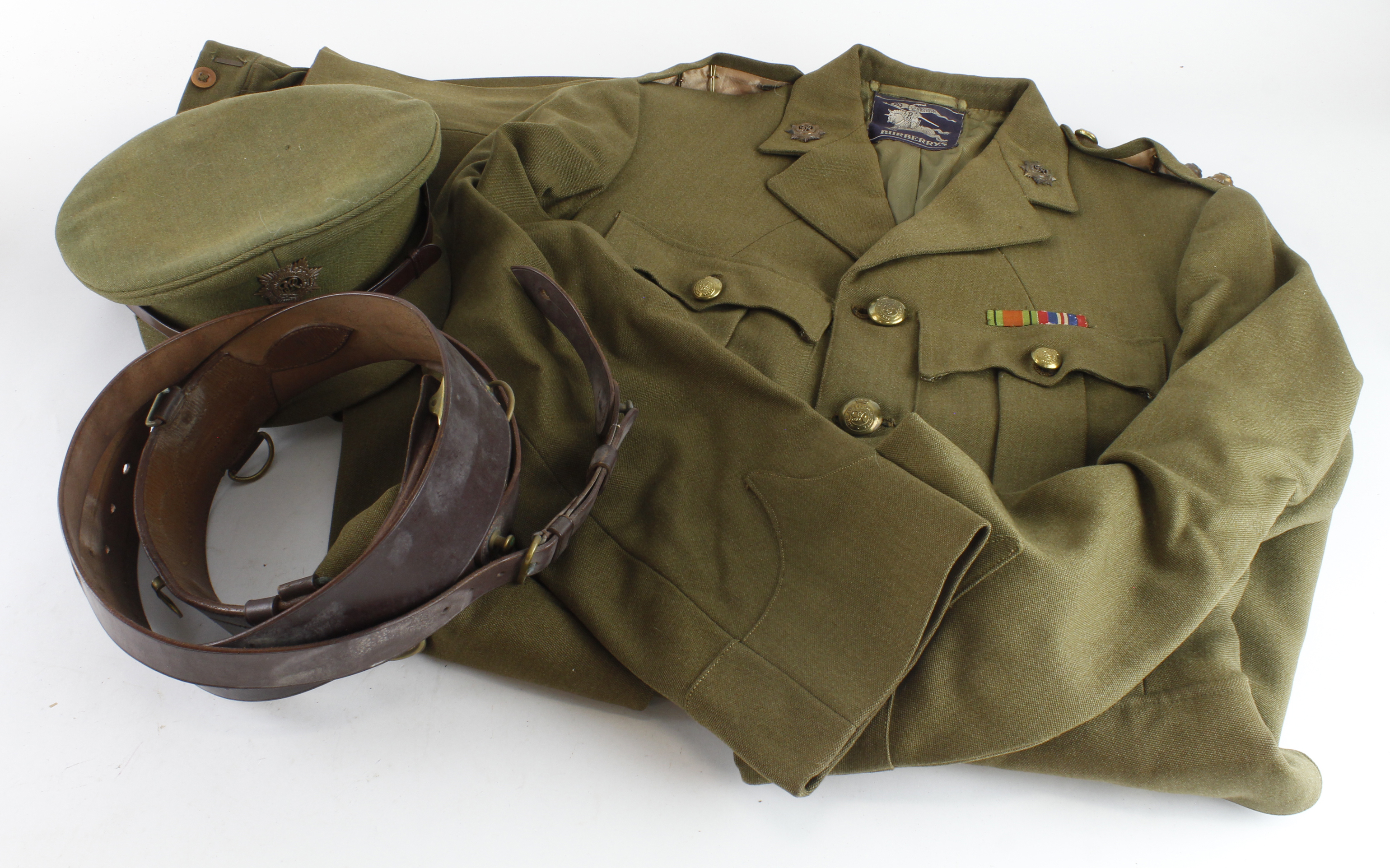 RASC Lieut uniform with Kings crown buttons and collar badges complete with jacket hat riding