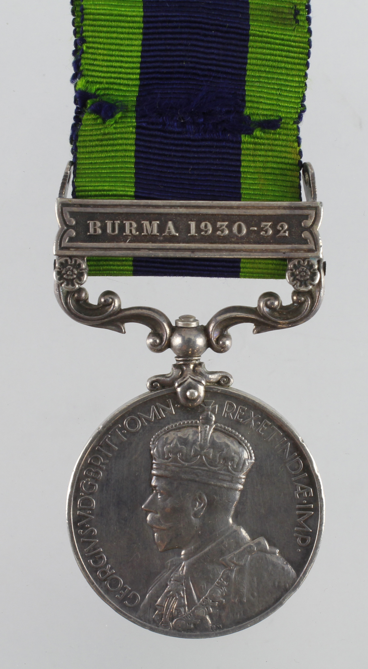 IGS GV with Burma 1930-32 clasp (3649743 Pte T A Rowcliffe The Buffs). Served 1st Bn. Later