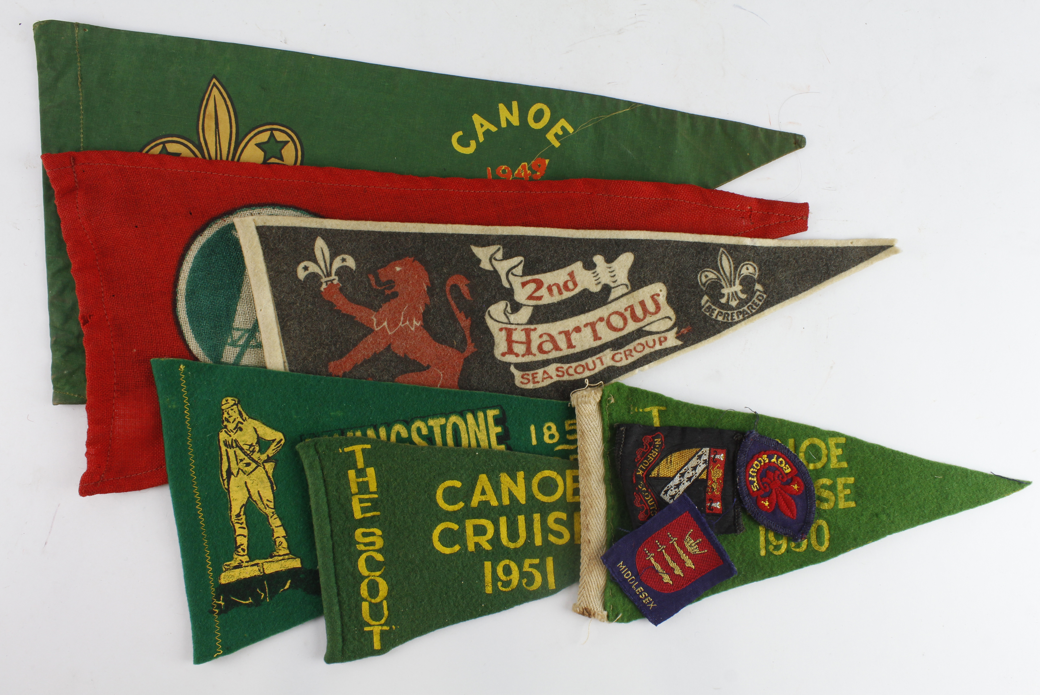 Boy Scouts Memorabilia - cloth pennants, bagdes etc, dated 1949-1955 (9)