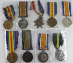 Erased WW1 Medals - TFEM EDVII, majority of naming erased (xxxxxxxxx 4 O & B L.I.) and an erased