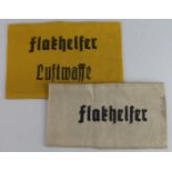 Germany from a one owner collection, Flakhelfer two different armbands inc Luftwaffe.