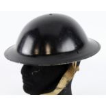 British unissued (?) Home Front helmet with liner and chinstrap, maker marked 'BO & Co 1 43'