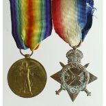 1915 Star & Victory Medal (970 Pte A Southgate Middx Regt) served 7th Bn. (2)