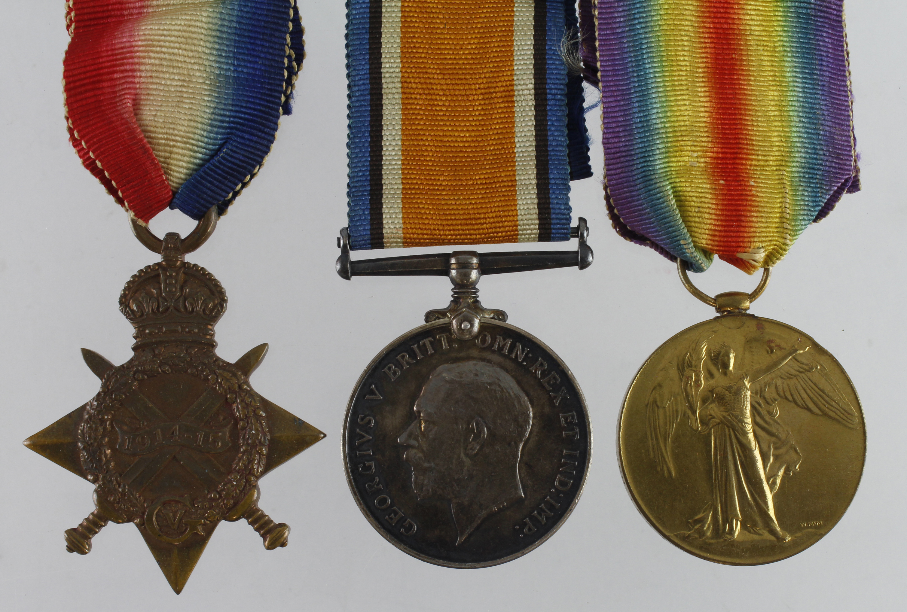 1915 Star Trio (CH.14330 Pte G W Brown RMLI) with copied research, born Walworth, London. (3)