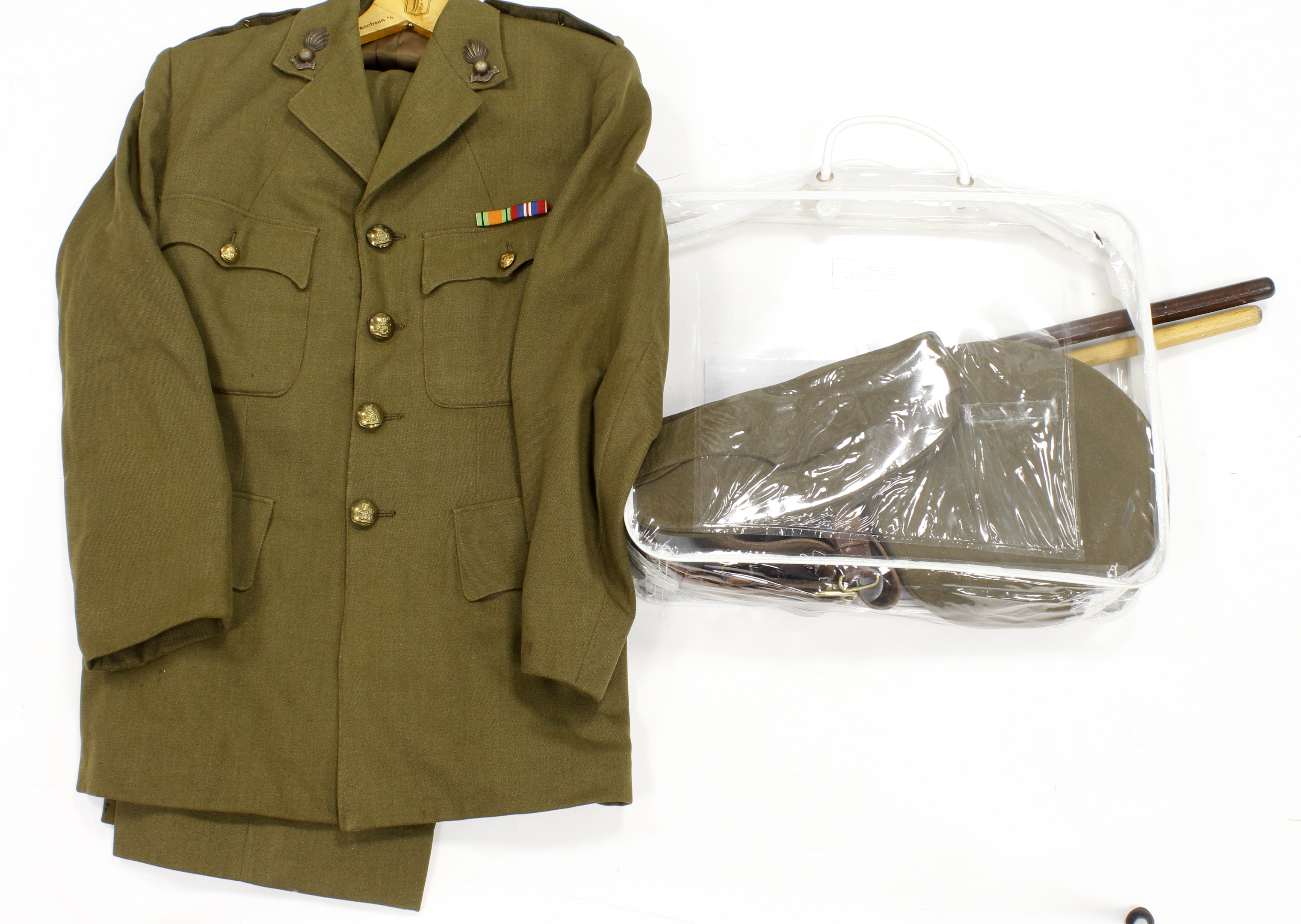 Royal Artillery uniform by Hector Powe, Regents St. WW2 era Captains Jacket, belt, and trousers with