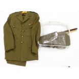 Royal Artillery uniform by Hector Powe, Regents St. WW2 era Captains Jacket, belt, and trousers with