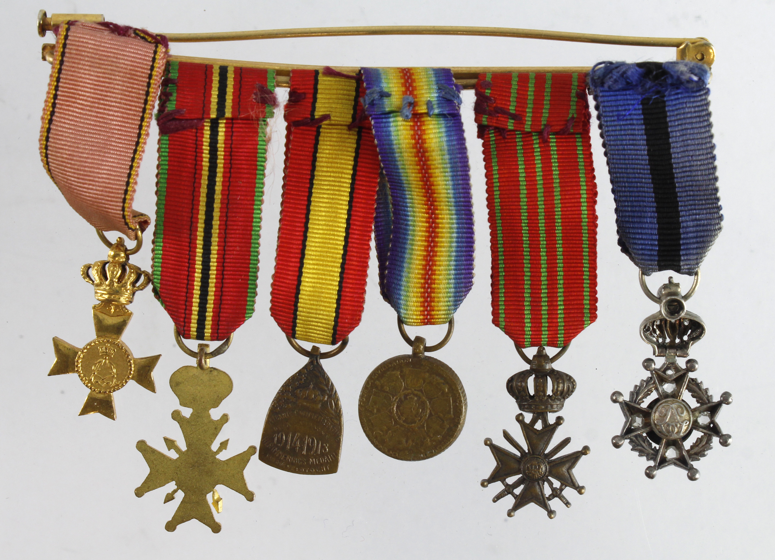 Minature Medal group mounted as worn - Belgian WW2 group (6) - Image 2 of 2