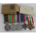 Group - 1939-45 Star, Italy Star, Defence & War Medal, Efficiency Medal GVI with Territorial