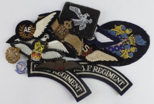 Badges RAF a selection inc a scarce between the wars collar badge.