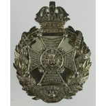 Rifle Brigade Victorian Officers pouch plate with 'The Prince Consorts Own' scroll, silver plated