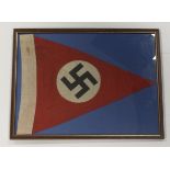 German WW2 framed pennant.