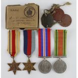 WW2 group for 14632907 V McManemy R.Signals. In box of issue, 1939-45 Star, Africa Star, Defence &