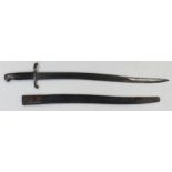 Bayonet scarce pattern 1864 Whitworth Yataghan, with scabbard.