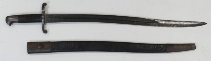Bayonet scarce pattern 1864 Whitworth Yataghan, with scabbard.