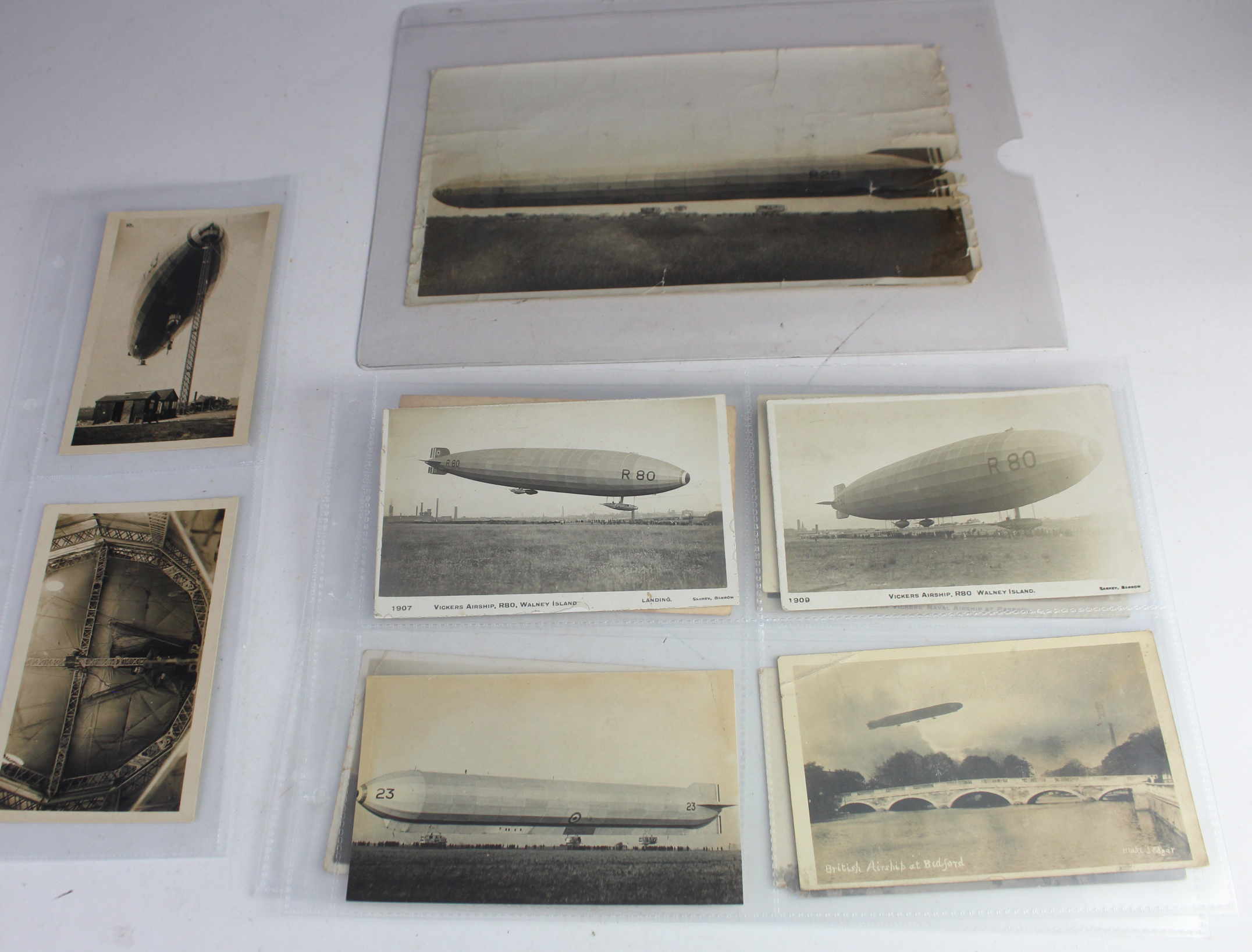 British Airship early selection of 11x RP postcards and a large 'nibbled' photo (R29). Inlcuding