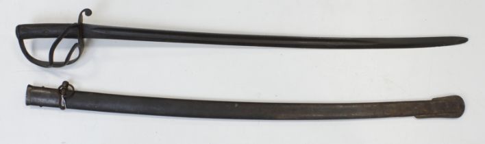 Sword 1853 pattern cavalry troopers with small plaque fitted to the hilt stamped 4 L.D (4th Light