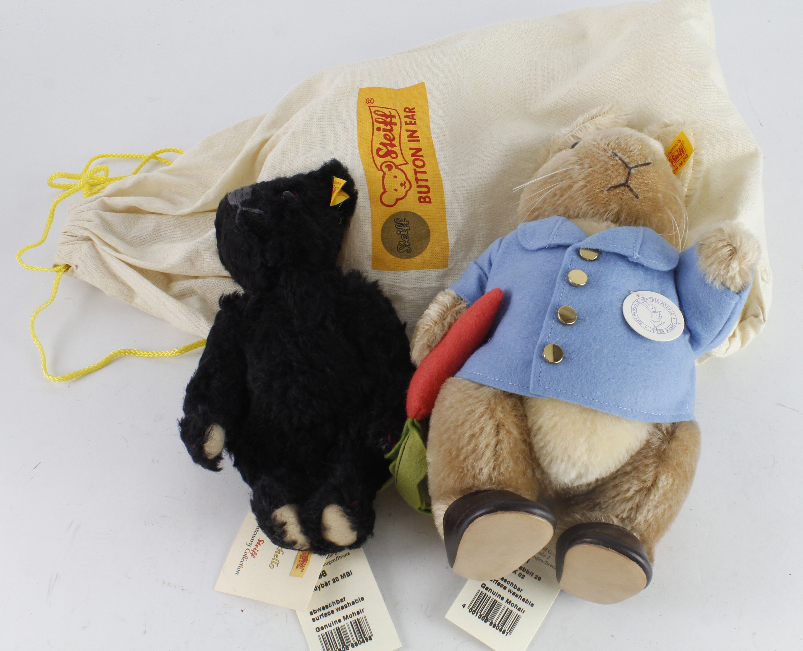 Steiff limited edition 'Peter Rabbit', with certificate (no. 1768), length 25cm, contained in