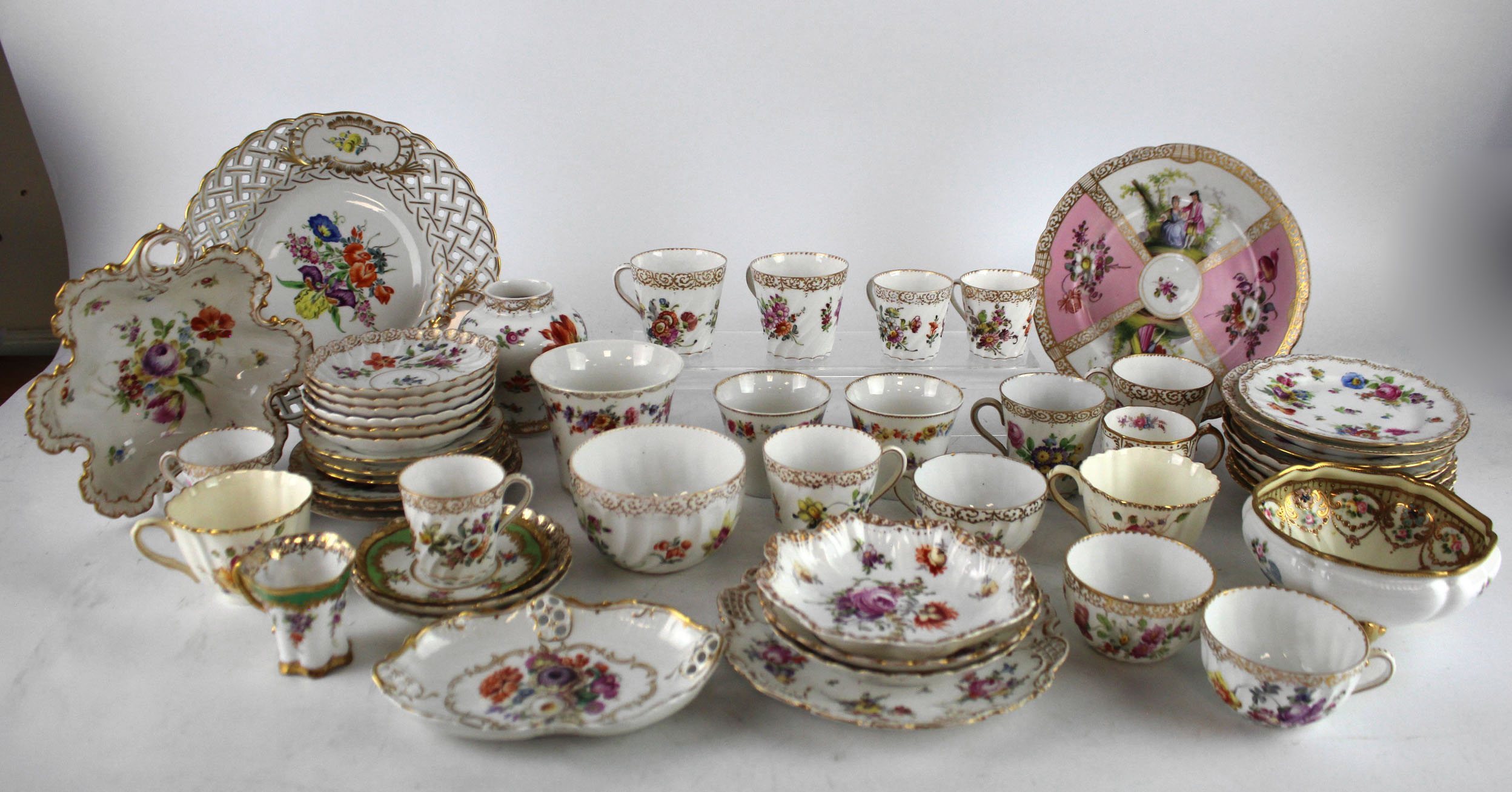 Porcelain. A collection of various porcelain, including Dresden