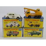 Matchbox. Four boxed Matchbox Lesney models, comprising Scaffolding Truck (no. 11); Volkswagen (15);