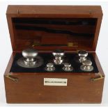 Weights. A cased set of weights by 'L. Oertling' ranging from 100 to 2000 grams