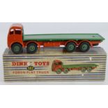 Dinky Toys, no. 902 'Foden Flat Truck' (orange cab and chassis, green back), contained in original