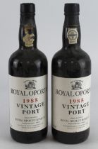 Roysl Oporto. Two bottles of Royal Oporto Vintage Port 1985, buyer collects or arranges own courier